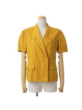 Dior Vintage Jacket 9 Check Double Short Sleeve